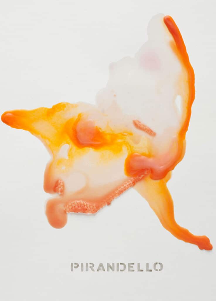 An abstract color wash featuring reds, oranges, and whites.