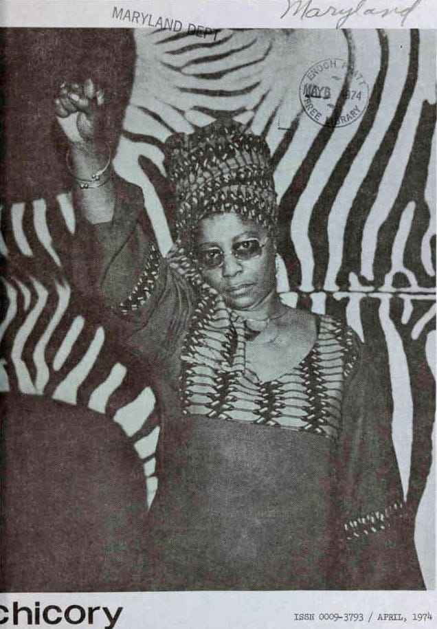 A magazine cover from 1974 that shows a woman with a raised fist in protest.