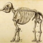 A 19th century drawing of an elephant or mastodon.