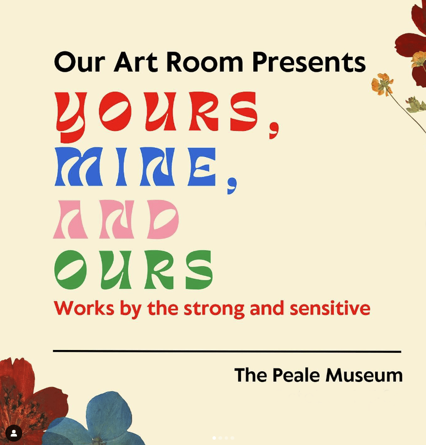 A promo graphic with a cream-colored background that says, Our Art Room Presents, Yours, Mine, and Ours.