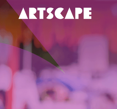 The Artscape Logo on a pink background