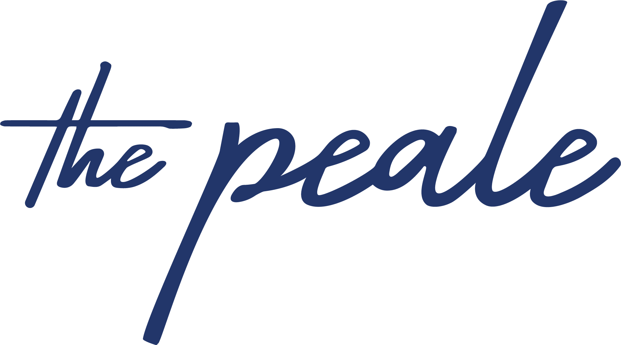 A navy colored logo for The Peale.