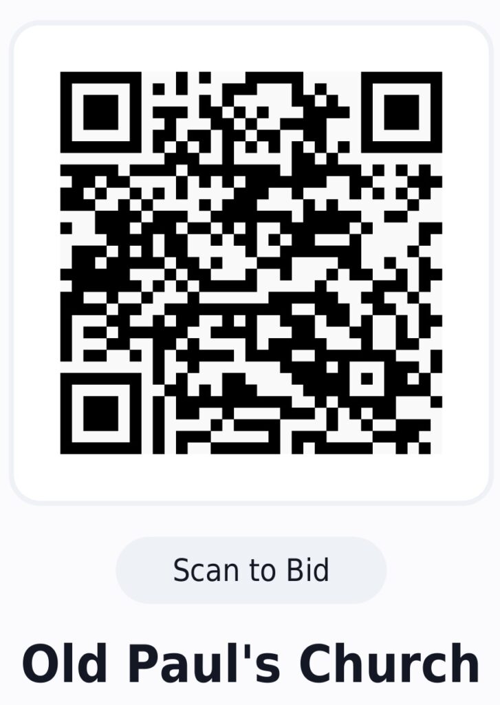 QR code to bid for Old Paul’s Church; scan to bid